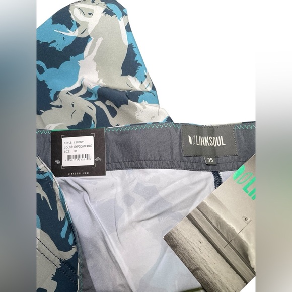 Linksoul New Goat Camo Boardwalker Board Shorts Size 35 - Picture 3 of 5